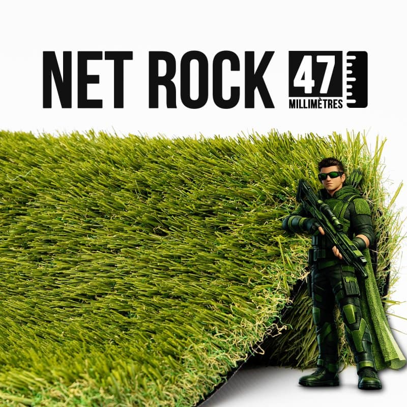 Net / Rock 47mm Gazon Synthétique multi directionnel et dense