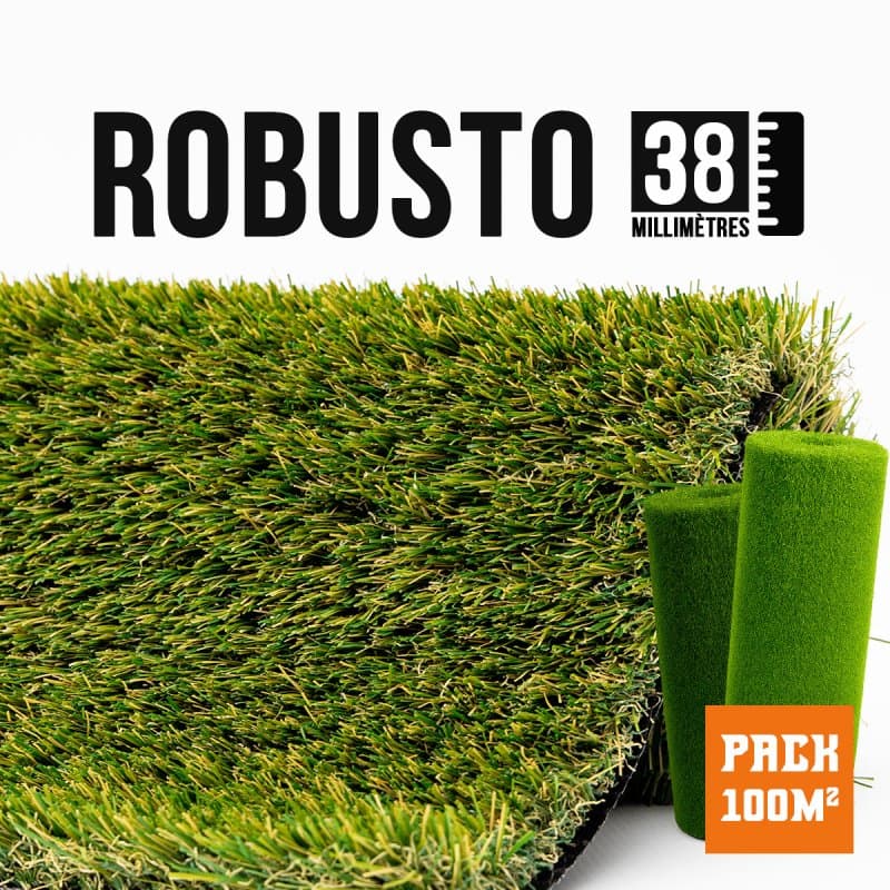 100m² Robusto / Saint-Étienne 38mm Gazon synthétique Ultra Résistant 4X25